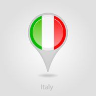 Italy flag pin map icon vector illustration
