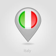 Italy flag pin map icon vector illustration N3