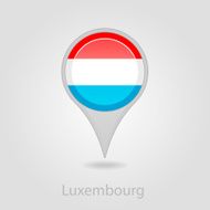 Luxembourg flag pin map icon vector illustration