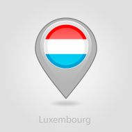 Luxembourg flag pin map icon vector illustration N3