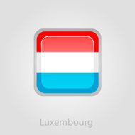 Luxembourg flag button vector illustration