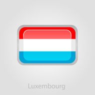 Luxembourg flag button vector illustration N2
