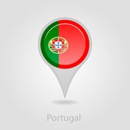 Portugal flag pin map icon vector illustration