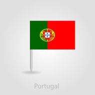 Portugal flag pin map icon vector illustration N2