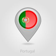 Portugal flag pin map icon vector illustration N3