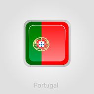 Portugal flag button vector illustration