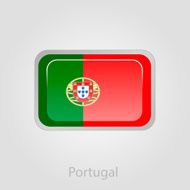 Portugal flag button vector illustration N2