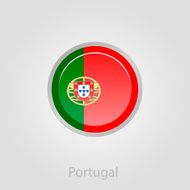 Portugal flag button vector illustration N3