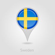 Sweden flag pin map icon vector illustration