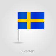 Sweden flag pin map icon vector illustration N2