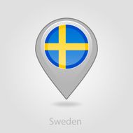 Sweden flag pin map icon vector illustration N3