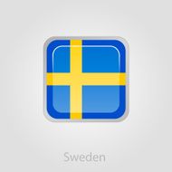 Sweden flag button vector illustration