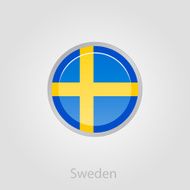 Sweden flag button vector illustration N3