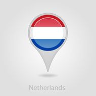 Netherlands flag pin map icon vector illustration