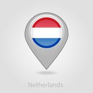 Netherlands flag pin map icon vector illustration N3