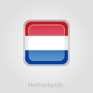 Netherlands flag button vector illustration