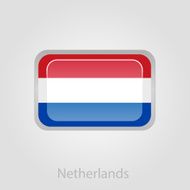 Netherlands flag button vector illustration N2
