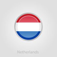 Netherlands flag button vector illustration N3