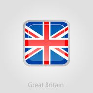 United Kingdom flag button vector illustration