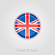 United Kingdom flag button vector illustration N3