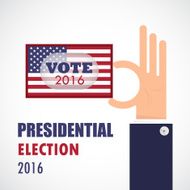 Voting concept Businessman hand and voting paper