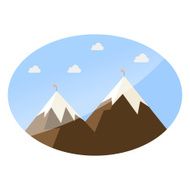 mountain low-poly style logo icon to climb on the rocks