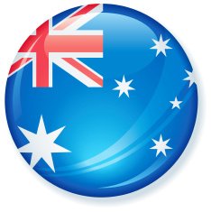 Australian Flag Satin Button N2
