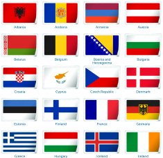 Sticker flags Europe