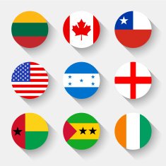Flags of the world round buttons N10