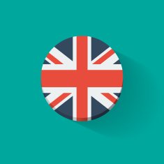 Round icon with flag of the UK