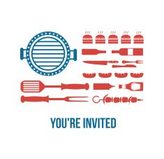 HAPPY independence day of America invitation for bbq party