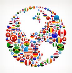 Globe with Flag Buttons