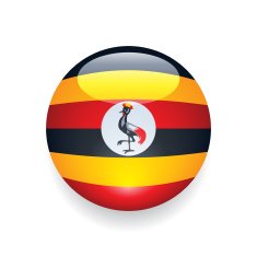 World Flag Button Uganda