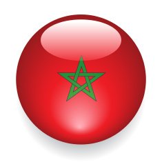 World Flag Button Morocco