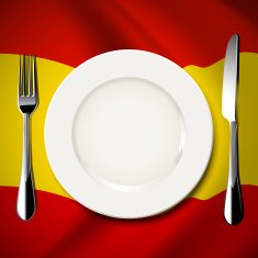Vector table setting on Spain flag background