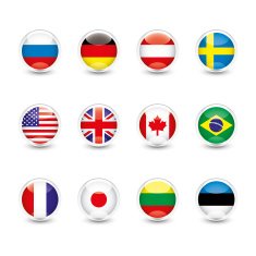 Flags in glass spheres