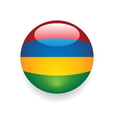 World Flag Button Mauritius