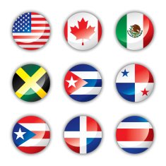 Glossy buttons North & Central America