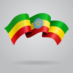 Ethiopian waving Flag Vector illustration