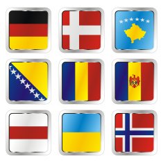 isolated european flags