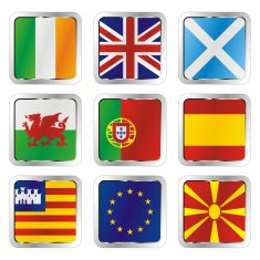 isolated european flags N3