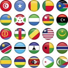 Africa Flags Round Buttons