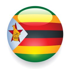 World Flag Button Zimbabwe