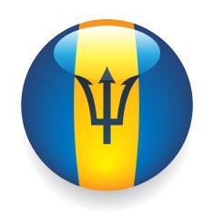 World Flag Button Barbados