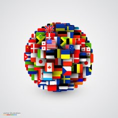 World flags in form of sphere
