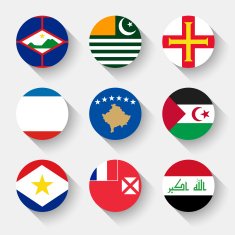 Flags of the world round buttons N11