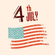 Independence Day Illustration with Grunge American Flag