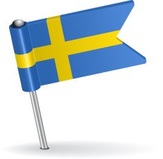 Swedish pin icon flag Vector illustration