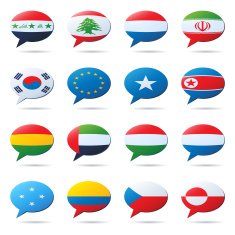 World Flag Voice Bubbles Three