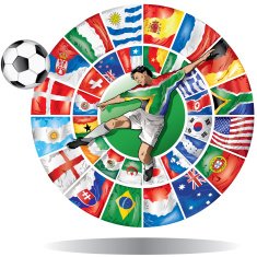 Circles with participants of world soccer championship 2010 South Africa